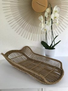 1 ⚜️ Ancien Joli Couffin en osier et Rotin Vintage Authentique