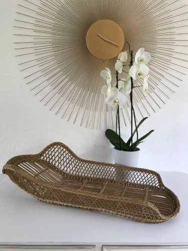 1 ⚜️ Ancien Joli Couffin en osier et Rotin Vintage Authentique