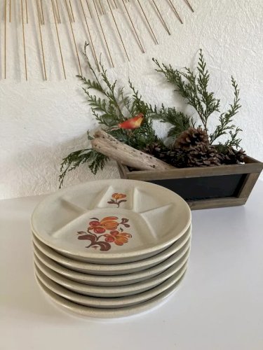 1 ⚜️ Ancienne Assiettes à Fondue Quito Faïence de St Amand France Vintage