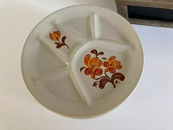 1 ⚜️ Ancienne Assiettes à Fondue Quito Faïence de St Amand France Vintage