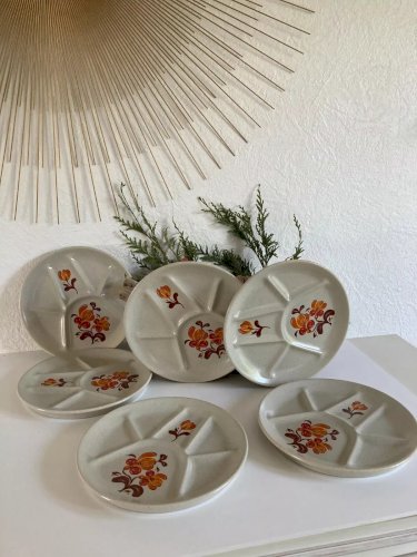 1 ⚜️ Ancienne Assiettes à Fondue Quito Faïence de St Amand France Vintage
