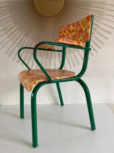 1 ⚜️ Ancienne Petite Chaise Enfant en Métal Vintage