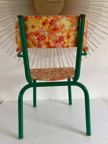 1 ⚜️ Ancienne Petite Chaise Enfant en Métal Vintage