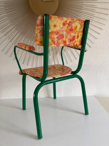 1 ⚜️ Ancienne Petite Chaise Enfant en Métal Vintage