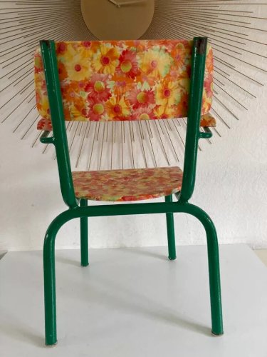 1 ⚜️ Ancienne Petite Chaise Enfant en Métal Vintage
