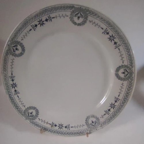 1 assiette plate, terre de fer, Digoin, modèle Soult