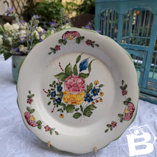 1 assiette vintage multicolore