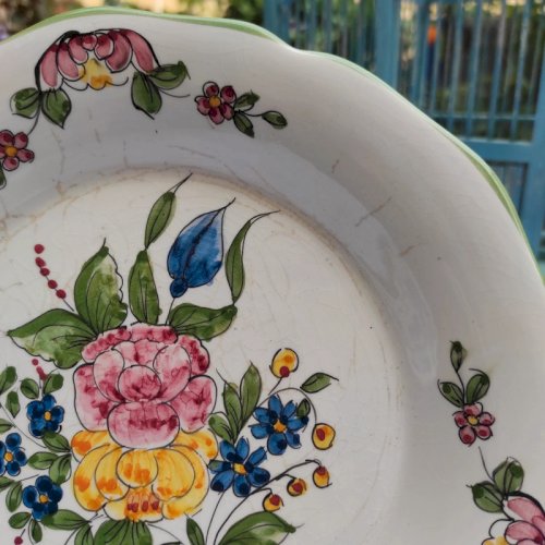 1 assiette vintage multicolore