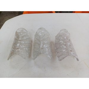 1 Set of 3 Murano Glass Wall Sconces "Tiles"