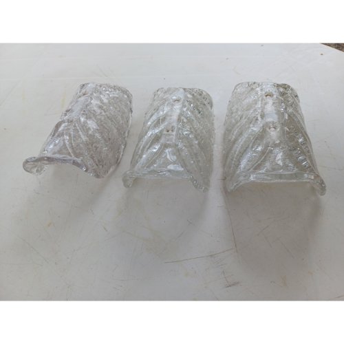 1 Lot de 3 Appliques Verre de Murano «Tuiles»