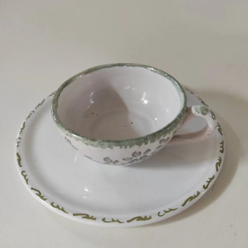 1 Tasse à café en faïence de Moustiers Aulagnot Baratta