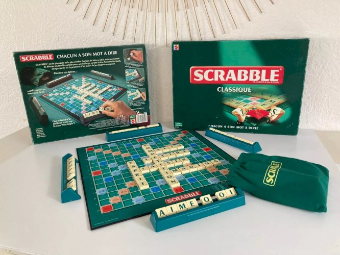 10 ⚜️ Ancien Jeu de Société et de Lettres Scrabble Classique Vintage Complet