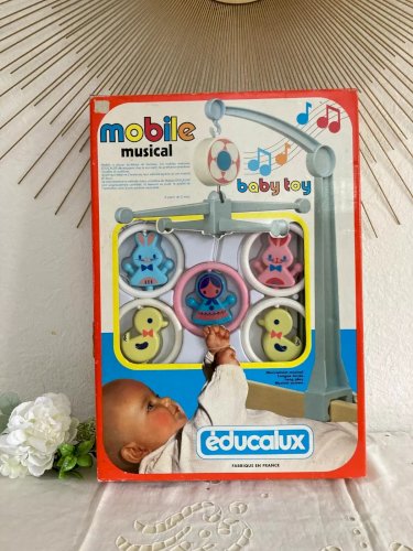10 ⚜️ Ancien Mobile Musicale Bébé Éducalux Fonctionne Fabriqué en France