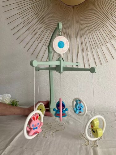 10 ⚜️ Ancien Mobile Musicale Bébé Éducalux Fonctionne Fabriqué en France