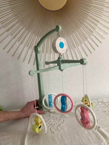 10 ⚜️ Ancien Mobile Musicale Bébé Éducalux Fonctionne Fabriqué en France