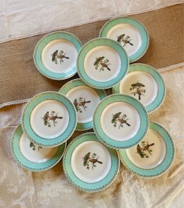 10 Badonviller dessert plates "Les Oiseaux"