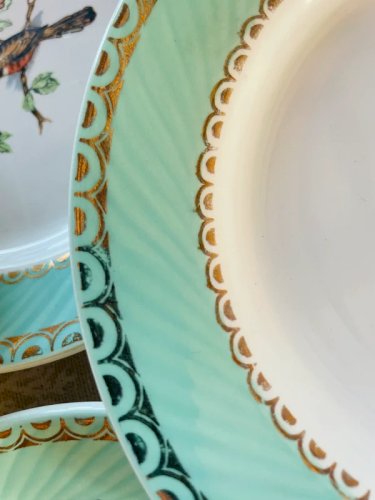 10 assiettes à dessert Badonviller « Les Oiseaux »