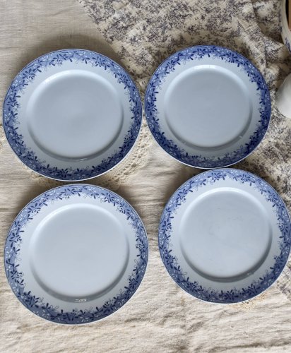 10 assiettes plates antiques U&C Sarreguemines modèle Mimosa