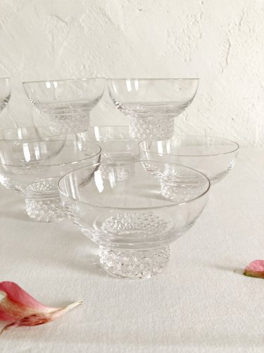 10 coupes à champagne en cristal, années 1950