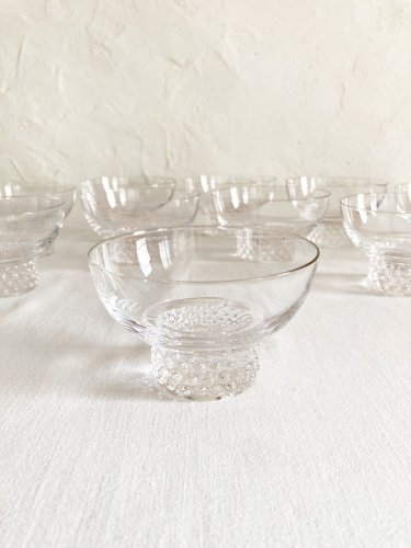 10 coupes à champagne en cristal, années 1950