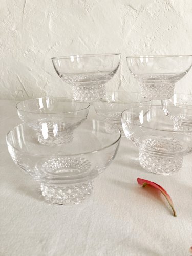 10 coupes à champagne en cristal, années 1950