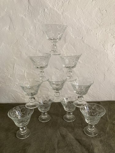 10 coupes à dessert en verre Luminarc