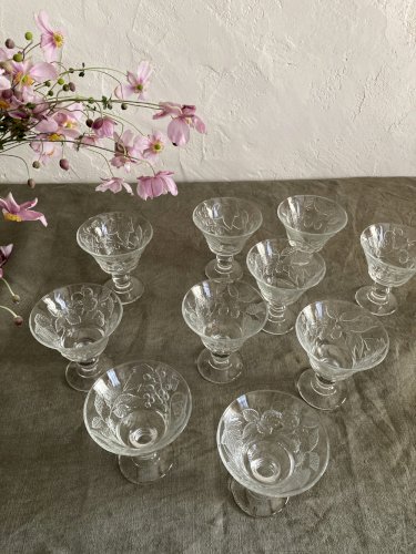 10 coupes à dessert en verre Luminarc