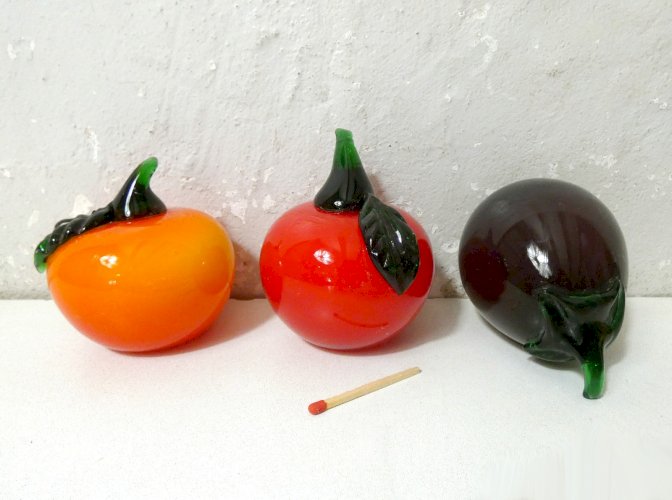 10 fruits en verre de Murano glass vintage style