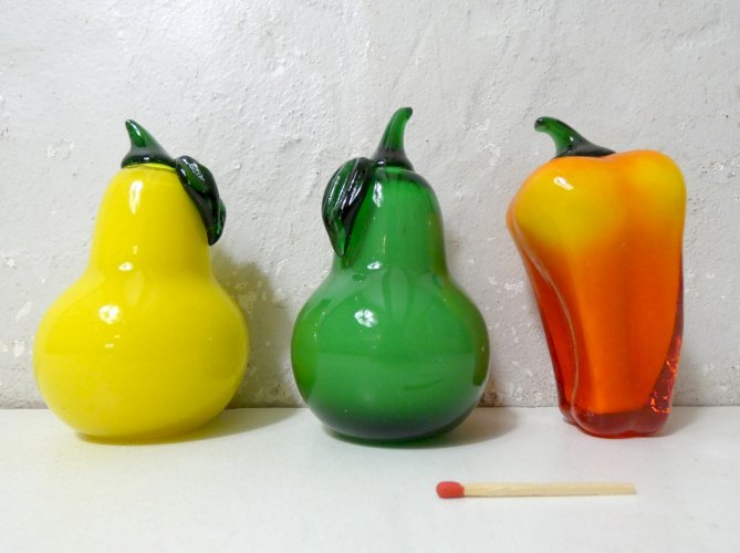 10 fruits en verre de Murano glass vintage style