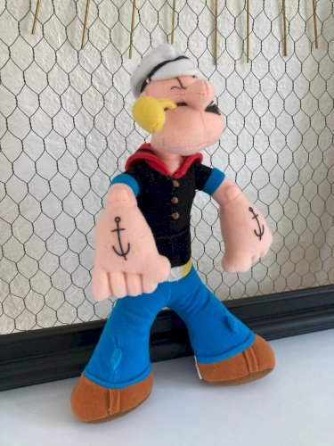 10⚜️ Peluche Doudou Popeye Hauteur 25 Cm Année 2003