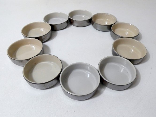 10 ramequins en grès crème brûlée