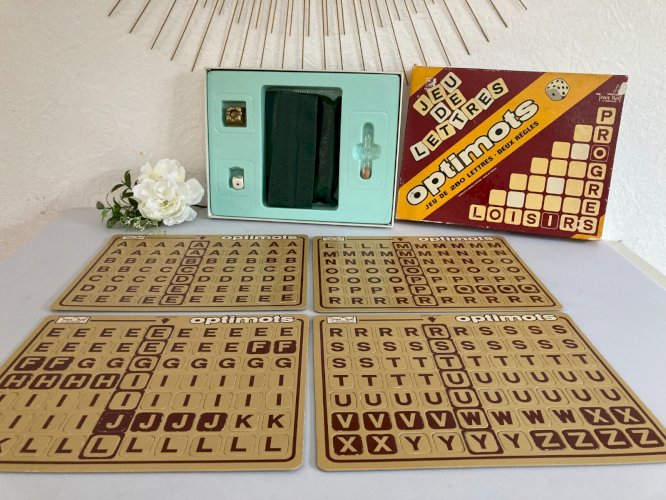 1024⚜️ Ancien Jeu de Société Jeu De Lettres Optimots Jeu De 280 Lettres Complet