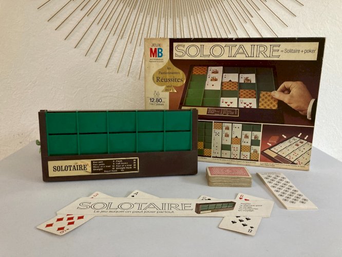 1024⚜️ Ancien Jeu de Société Solotaire MB Solitaire Complet Vintage