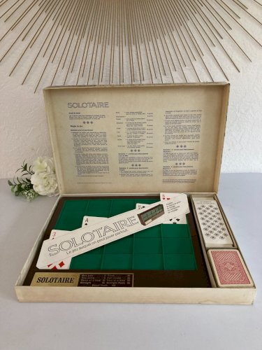 1024⚜️ Ancien Jeu de Société Solotaire MB Solitaire Complet Vintage