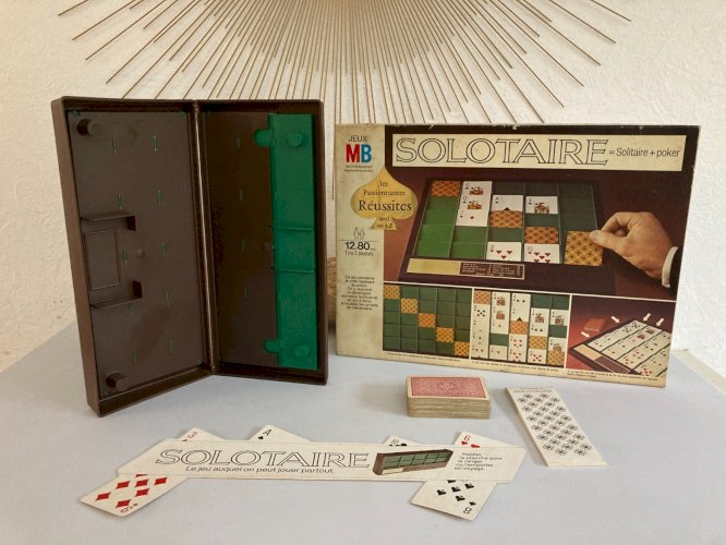 1024⚜️ Ancien Jeu de Société Solotaire MB Solitaire Complet Vintage