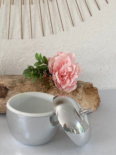 1024⚜️ Ancien Seau à Glaçons Luxium Bac à Glace Pomme en Métal Made In France