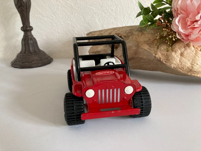 1024⚜️ Ancienne Voiture Jeep Tonka en Métal Longueur 15 Cm Vintage