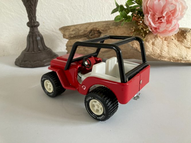1024⚜️ Ancienne Voiture Jeep Tonka en Métal Longueur 15 Cm Vintage