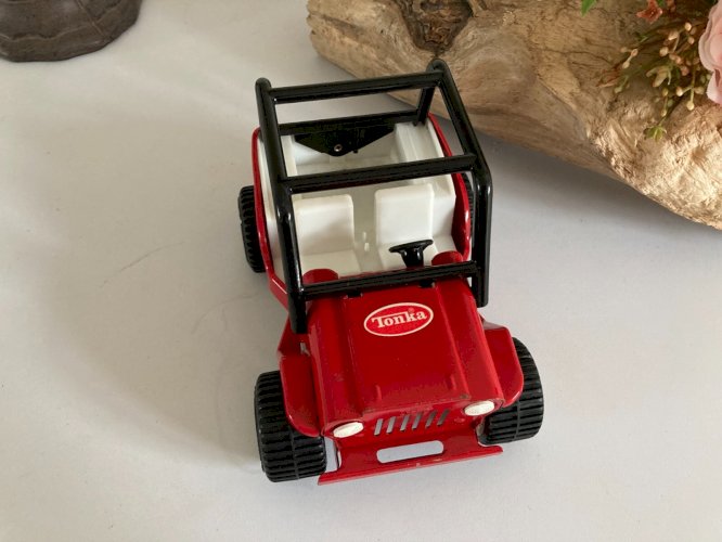 1024⚜️ Ancienne Voiture Jeep Tonka en Métal Longueur 15 Cm Vintage
