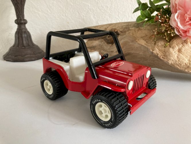 1024⚜️ Ancienne Voiture Jeep Tonka en Métal Longueur 15 Cm Vintage