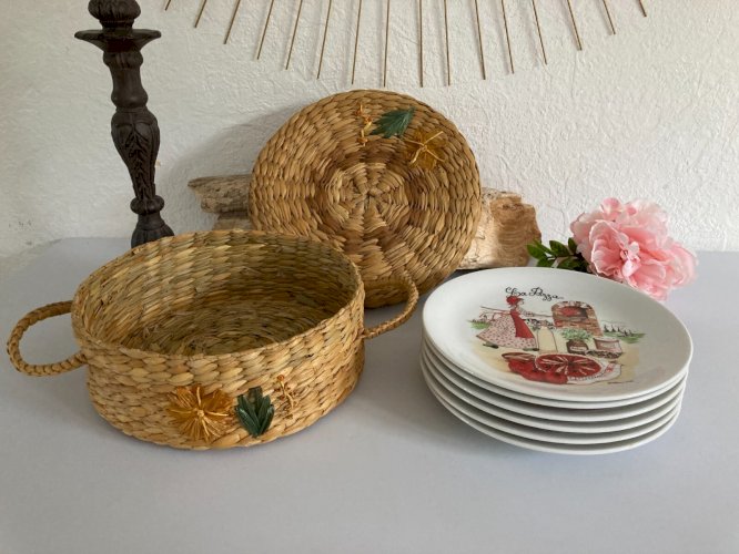 1024⚜️ Lot de 6 Assiettes à Pizza en Porcelaine L'hirondelle Diamètre 19 Cm