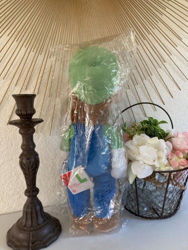 1024⚜️ Peluche Doudou Luigi Neuf Avec Étiquette Sous Blister Hauteur 40 Cm