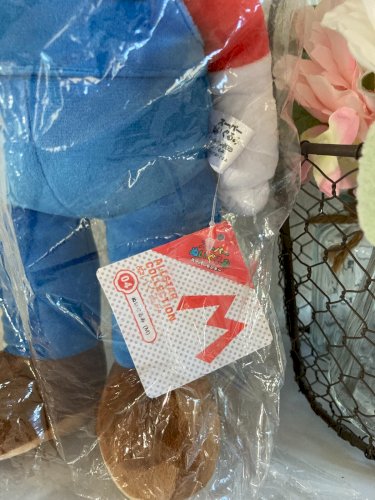 1024⚜️ Peluche Doudou Mario Neuf Avec Étiquette Sous Blister Hauteur 40 Cm
