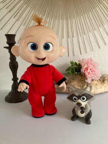 1024⚜️ Poupée Sonore, Lumineux Jack Jack et Raccoon Disney Les Indestructibles