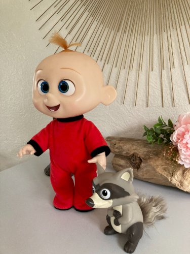 1024⚜️ Poupée Sonore, Lumineux Jack Jack et Raccoon Disney Les Indestructibles