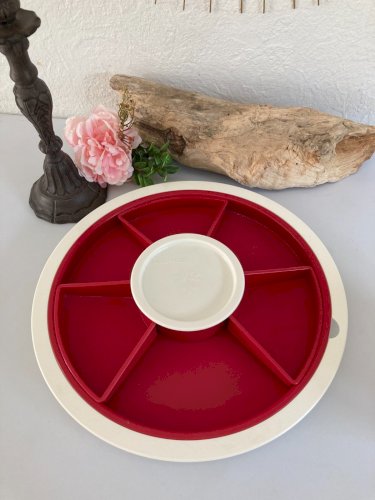1024⚜️ Tupperware Plat Service Plateau Réception et Fondue Choco Avec Pics Neuf