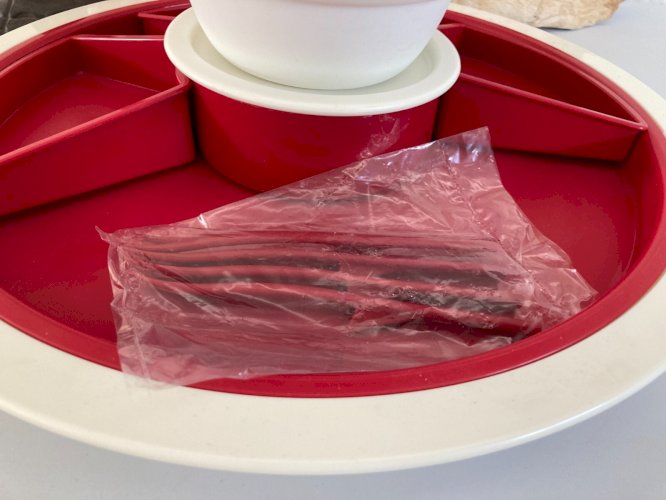 1024⚜️ Tupperware Plat Service Plateau Réception et Fondue Choco Avec Pics Neuf