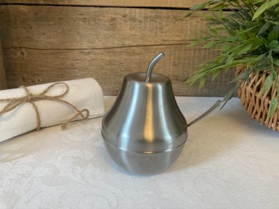 1025⚜️ Ancien Sucrier Morinox en Forme de Poire Hauteur 12 Cm Vintage