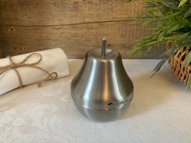 1025⚜️ Ancien Sucrier Morinox en Forme de Poire Hauteur 12 Cm Vintage