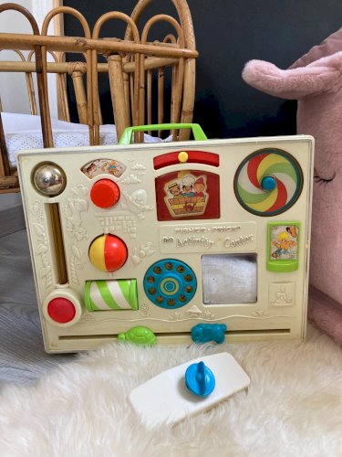 1025⚜️ Ancien Tableau D'activité et D'éveil Fisher Price Vintage Authentique